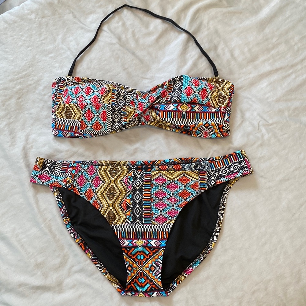 Bandeau Tribal Print Mossimo Bikini Size Extra Large